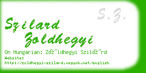 szilard zoldhegyi business card